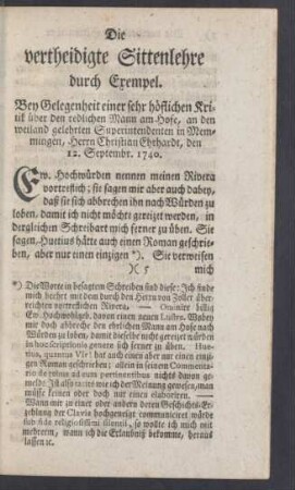 Die vertheidigte Sittenlehre durch Exempel