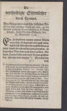 Die vertheidigte Sittenlehre durch Exempel