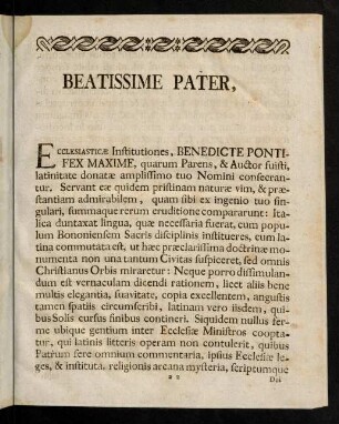 a2r-a3v, Beatissime Pater