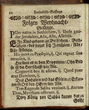 Folgen Weynacht-Gesänge.