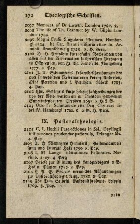 172-186, IX. Pastoraltheologie. - XI. Kanonisches Recht.