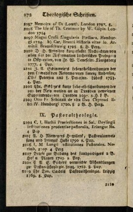 172-186, IX. Pastoraltheologie. - XI. Kanonisches Recht.