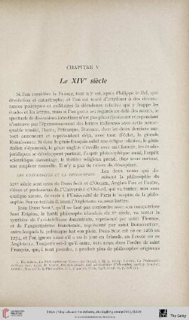 Chapitre V: Le XIVe siècle
