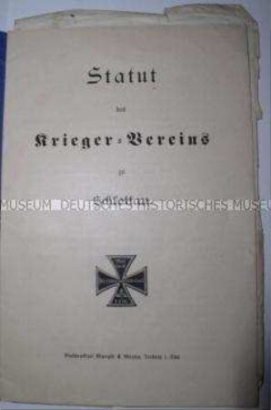Satzung des Krieger-Vereins zu Schlottau