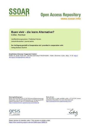 Buen vivir - die leere Alternative?