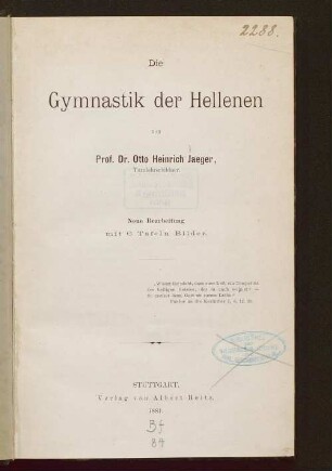 Die Gymnastik der Hellenen