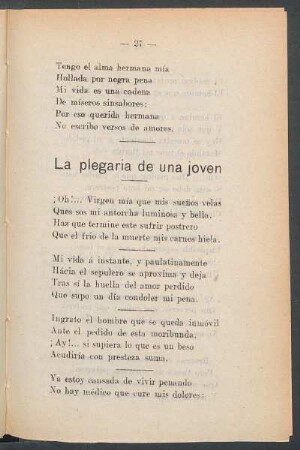 La plegaria de una joven