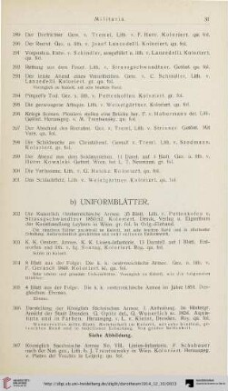 b) Uniformblätter (Nr. 302-334)