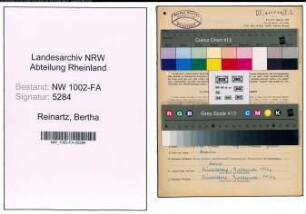 Entnazifizierung Bertha Reinartz, geb. 02.11.1873 (Kauffrau)