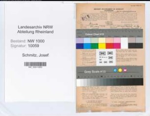 Entnazifizierung Josef Schmitz, geb. 23.03.1902 (Kfz.Fahrer)
