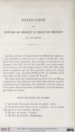 Explication des peintures qui décorent le Cabinet des Médailles et Antiques