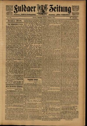 Zweite Ausgabe vom Samstag, den 21. Oktober 1905.