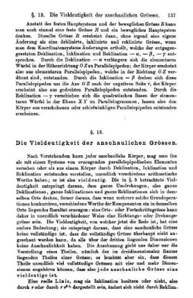 §. 13. Die Vieldeutigkeit der anschaulichen Grössen.