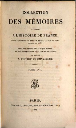 Collection des mémoires relatifs à l'histoire de France. 57, Mémoires du Maréchal de Gramont, Tome II. Mémoires du Maréchal Du Plessis
