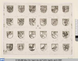 24 verschiedene deutsche Wappen