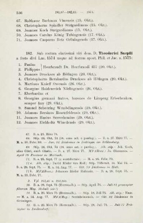 536-545, Matrikel 182, 1-101 (1574/75) und 183, 1-86 (1575)
