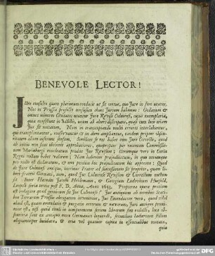 Benevole Lector!