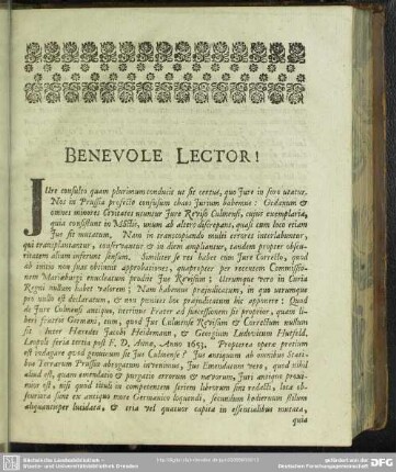 Benevole Lector!