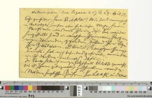 Postkarte an Gustav Schiefler