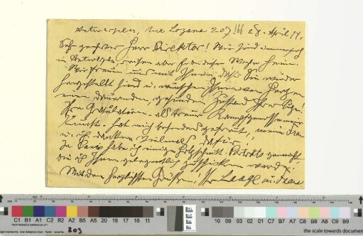 Postkarte an Gustav Schiefler