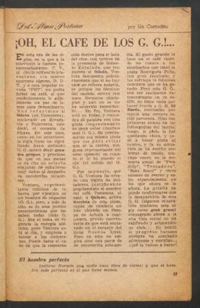 ¡Oh, el cafe de los G. G.! ... : Del alma porteña