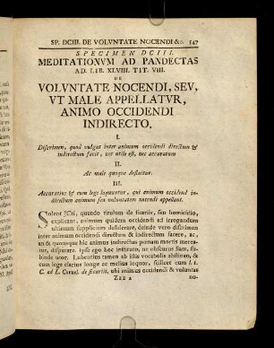547-560, Spec. 603. De Voluntate nocendi, seu, ut male ...