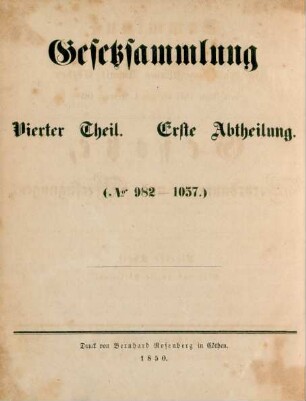 4.1842/50: Sammlung der in dem Herzogthume Anhalt-Cöthen vom Jahre ... bis zum ... ergangenen Gesetze, Verordnungen und Verfügungen