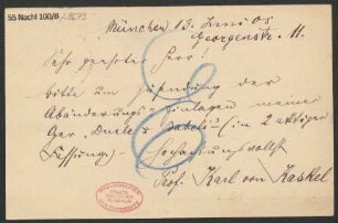Brief an B. Schott's Söhne : 13.06.1905