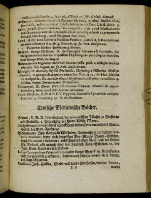 Teutsche Medicinische Bücher.