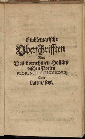 Emblematische Uberschrifften.