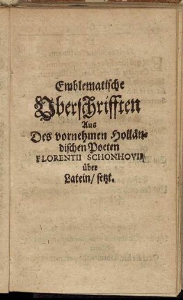 Emblematische Uberschrifften.