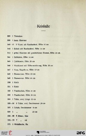 Kristalle (Nr. 538-586)
