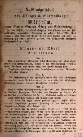 Das Strafgesetzbuch für das Königreich Württemberg : nebst einem ausführlichen Sachregister, das Einführungs und das Competenzgesetz