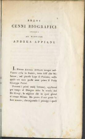 Brevi Cenni Biografici Intorno Al Pittore Andrea Appiani