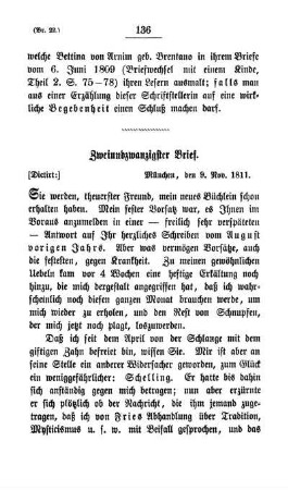 Zweiundzwanzigster Brief.