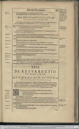 XXIX. De Resurrectione Mortuorum