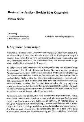 429-436, Restorative Justice - Bericht aus Österreich