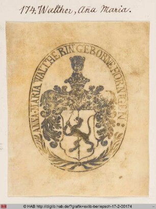 Wappen der Anna-Maria Walther, geb. Hornig