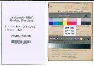 Entnazifizierung Friedrich Kuehn , geb. 15.02.1888 (Baecker)