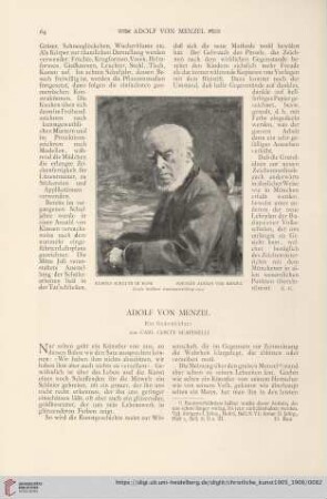 Adolf von Menzel : ein Gedenkblatt