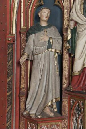 Linke Nische mit Heilgenfiguren — Heiliger Franziskus