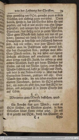 §. 42. Worinnen gute Wercke bestehen, wird gewiesen