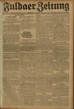 Ausgabe vom Mittwoch, den 09. Oktober 1918.