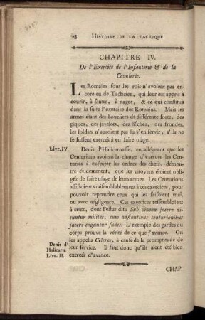 Chapitre IV. De l'Exercice de l'Infanterie & de la Cavalerie.