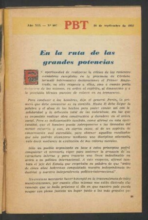 En la ruta de las grandes potencias