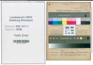 Entnazifizierung Ernst Toriht , geb. 24.07.1907 (Hilfsarbeiter)
