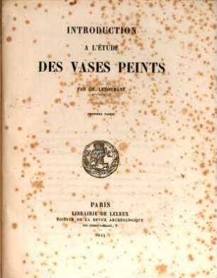 Introduction à l'Étude des Vases Peints, 1