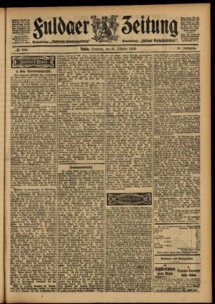 Zweite Ausgabe vom Dienstag, den 27. Oktober 1903.