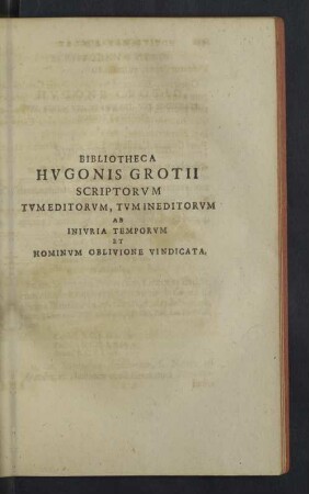 Bibliotheca Hugonis Grotii