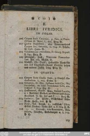 II. Libri Iuridici.